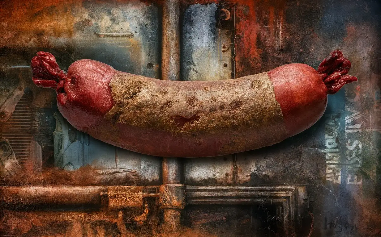 Rustic-Sausage-Still-Life-Traditional-Sausages-in-a-Rusty-Setting