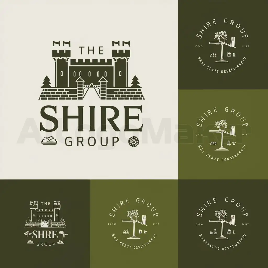 LOGO-Design-for-Shire-Group-Traditional-Green-with-Castle-and-Tree-Motif
