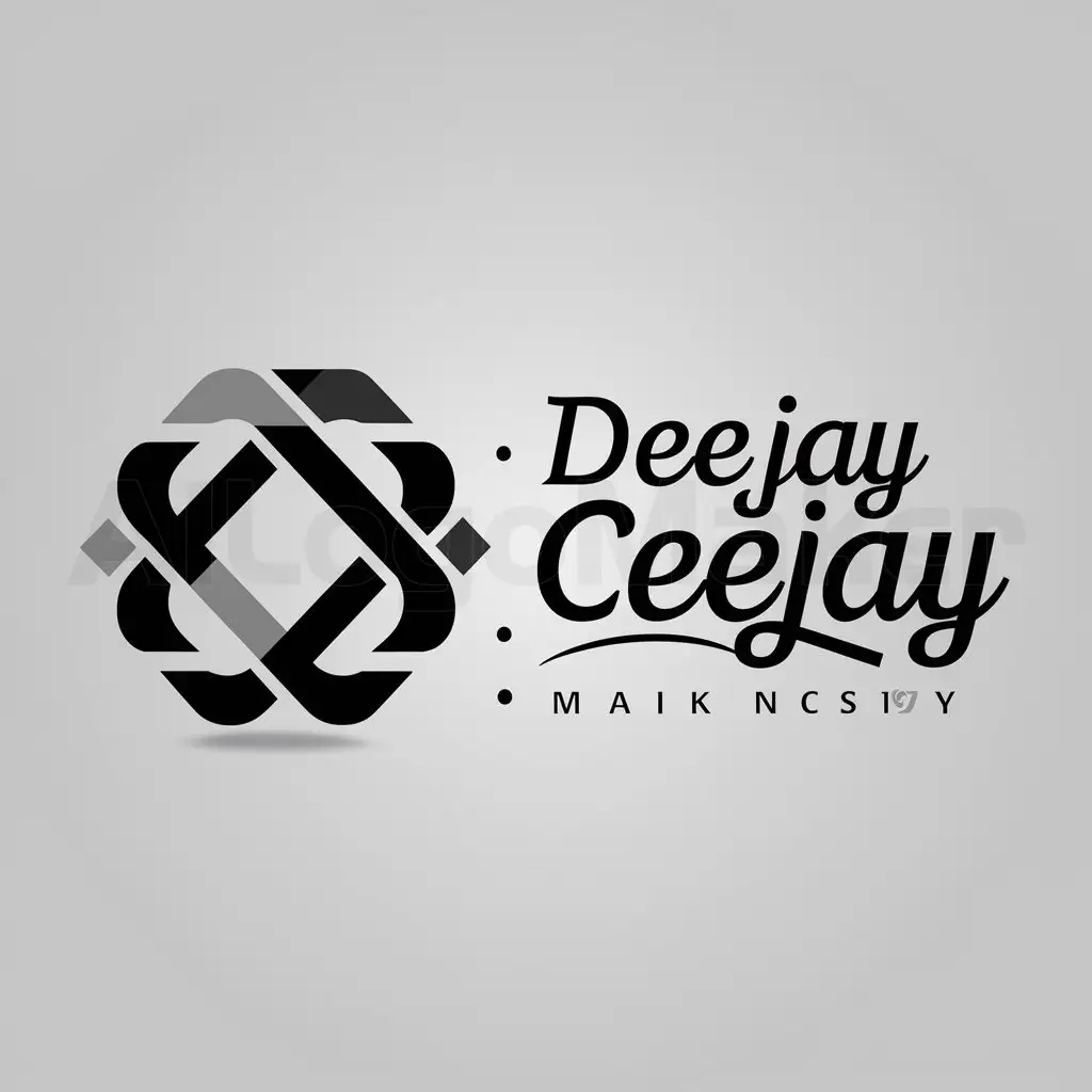 a logo design,with the text "Deejay Ceejay", main symbol:color negro y gris,complex,be used in DJ industry,clear background