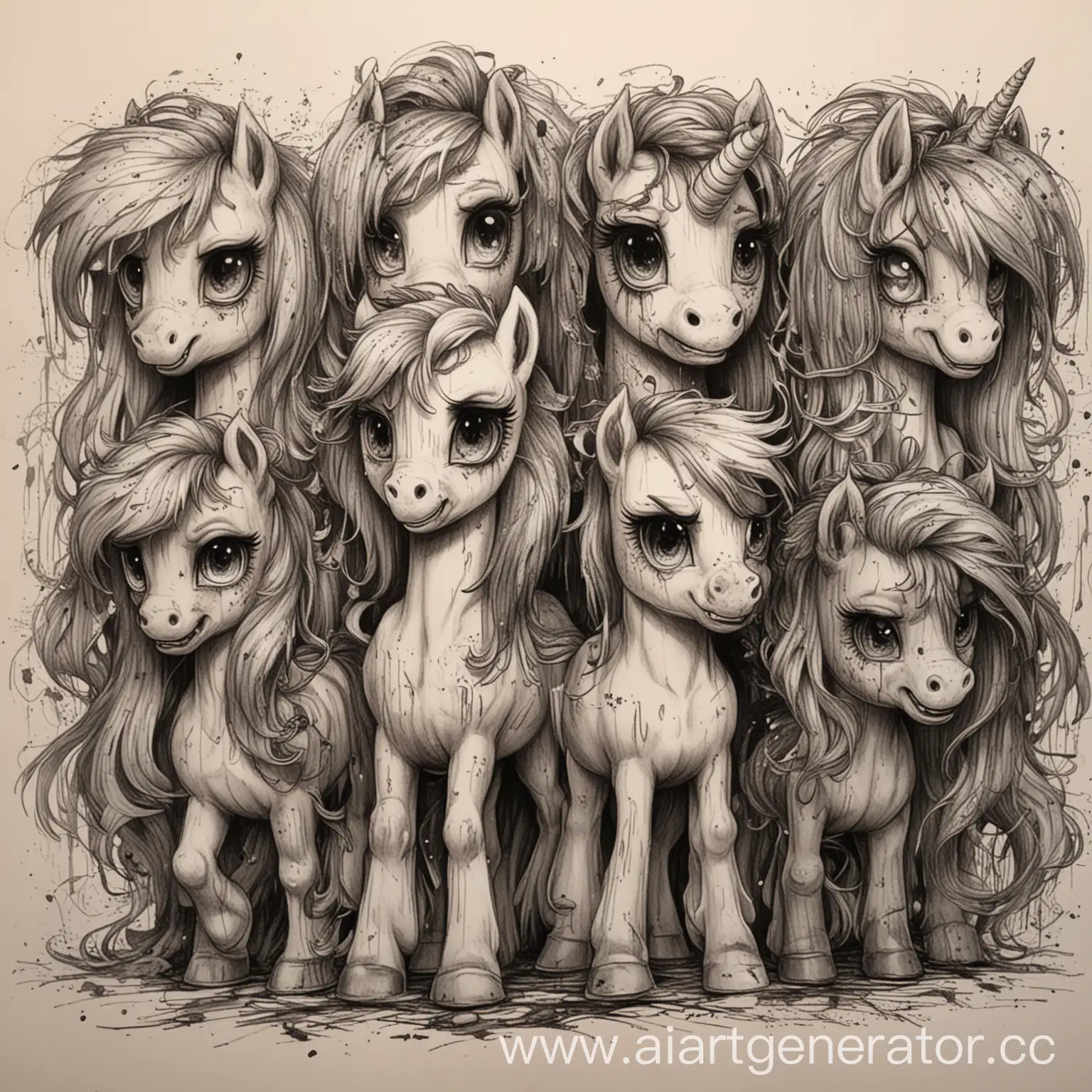 Ponies-in-My-Little-Pony-Style-with-a-Horror-Twist