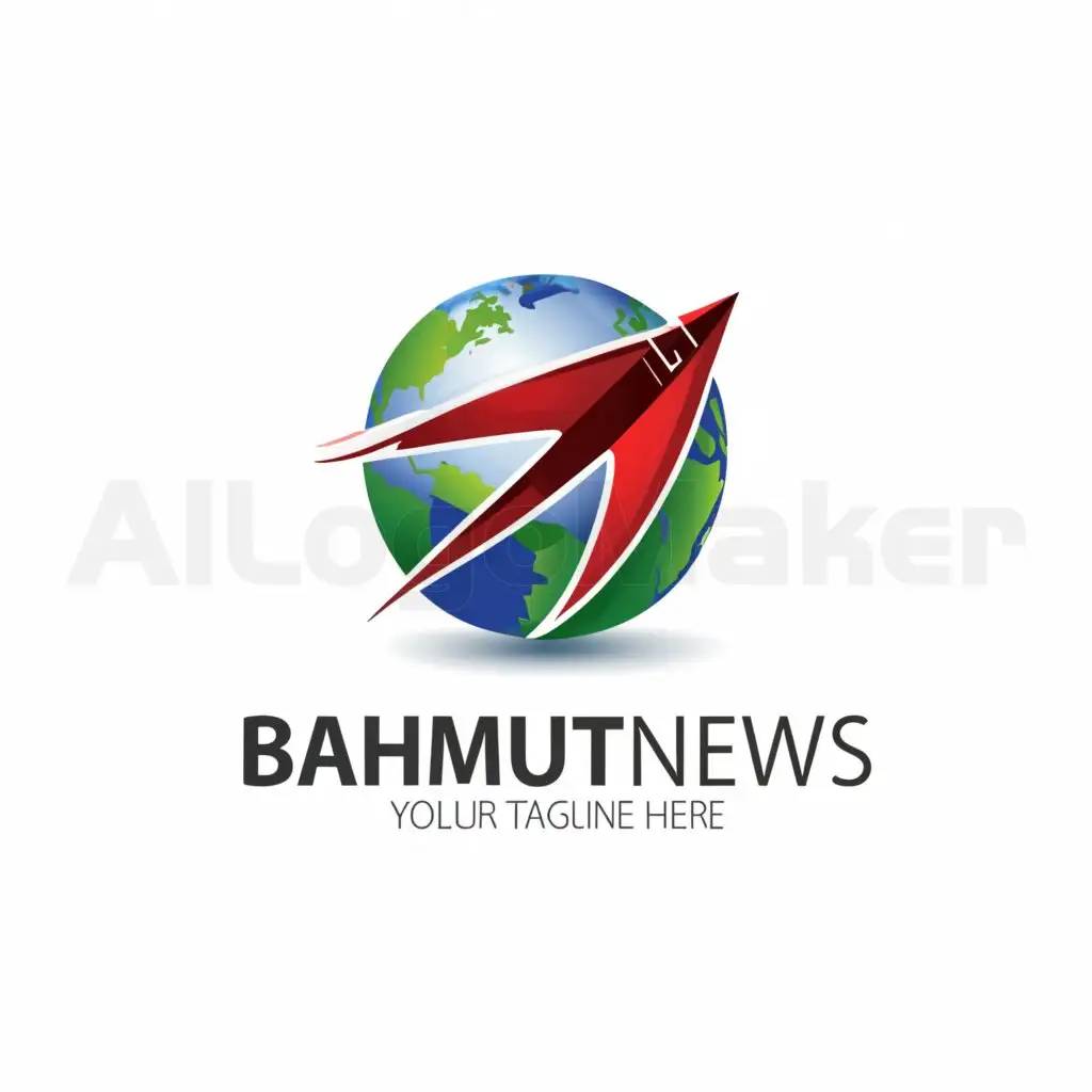 a logo design,with the text "BahmutNews", main symbol:Cameta, earth,Moderate,be used in Internet industry,clear background