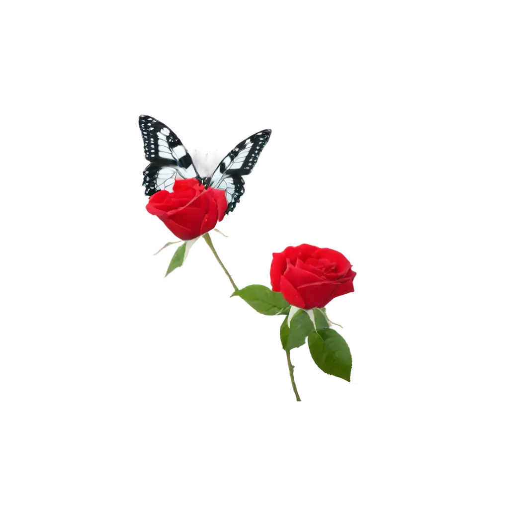 Rose with butterfly