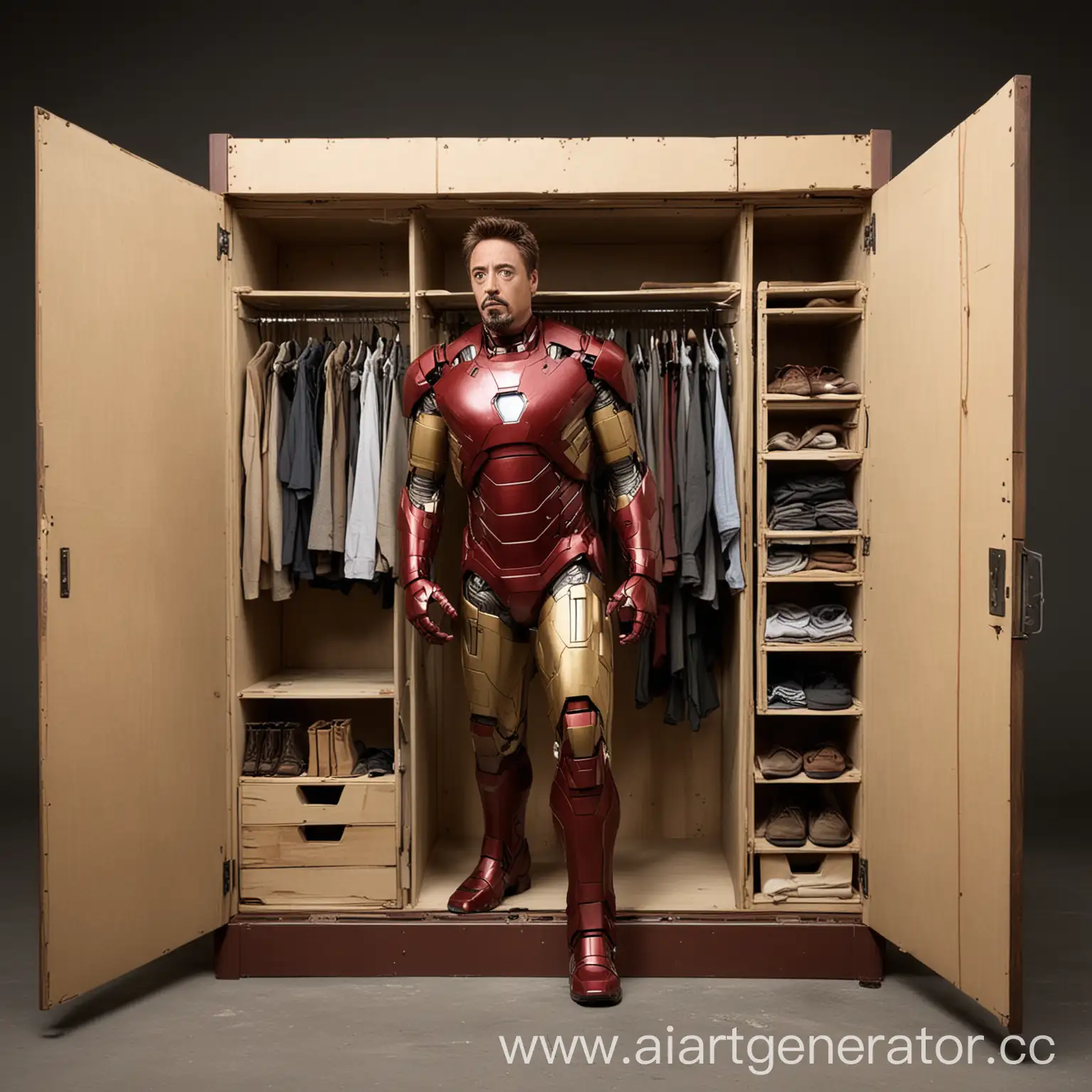 железный человек роберт дауни младший собирает шкаф для одежды по деталям