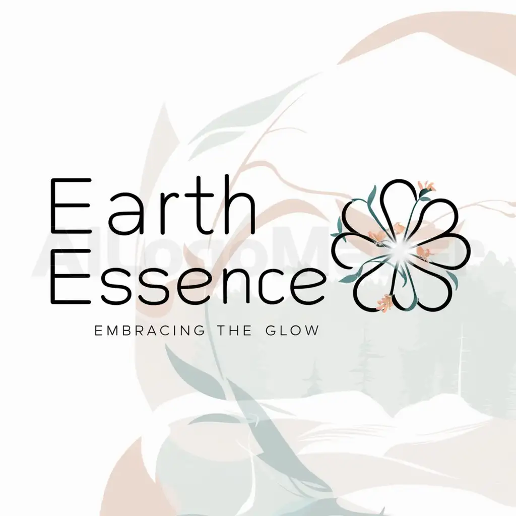 a logo design,with the text 'Earth Essence', main symbol:Embracingtheglow,complex,be used in soap industry,clear backgroundofnature,use,pastelcolours