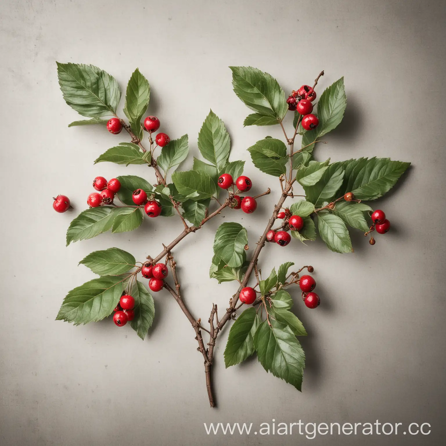 Coffee-Branch-with-Berries-on-White-Background