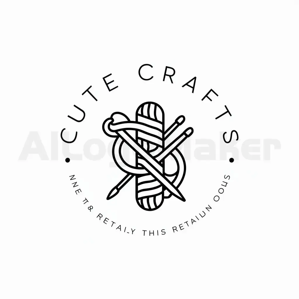 LOGO-Design-For-Cute-Crafts-Minimalistic-Yarn-and-Needle-Theme-for-Retail-Industry