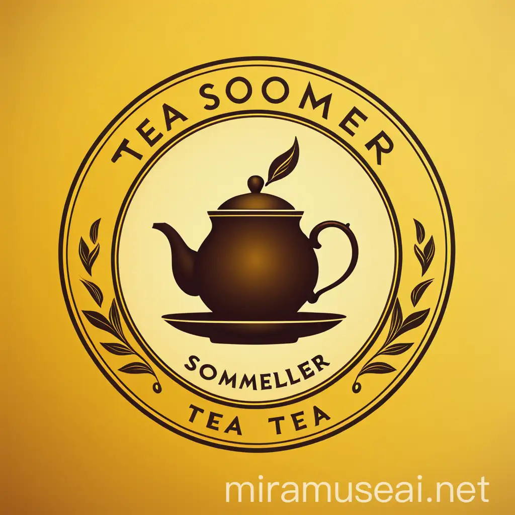 Tea Sommelier Logo Company Background in Vibrant Yellow 4K
