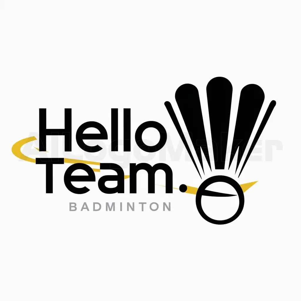 a logo design,with the text 'Hello Team', main symbol:Having A shuttlecock, Circle around, Badminton,complex,be used in Badminton industry,somecolor,clear background
