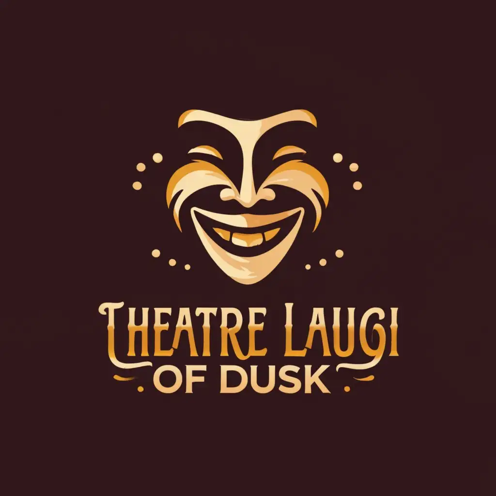 a logo design,with the text "theatre laugh of dusk", main symbol:theatre, laugh, dusk,Moderate,be used in Entertainment industry,clear background