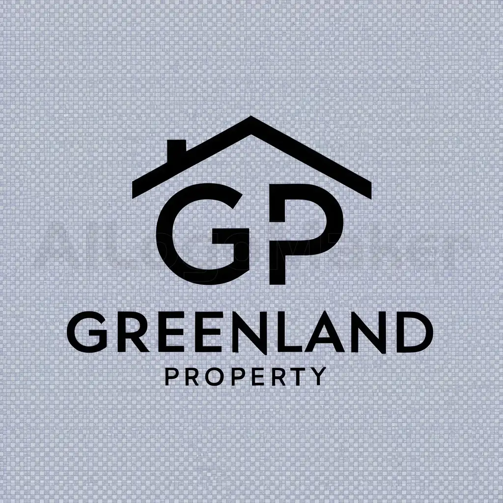 a logo design,with the text "Greenland Property", main symbol:GP Make house,Moderate,be used in 0 industry,clear background