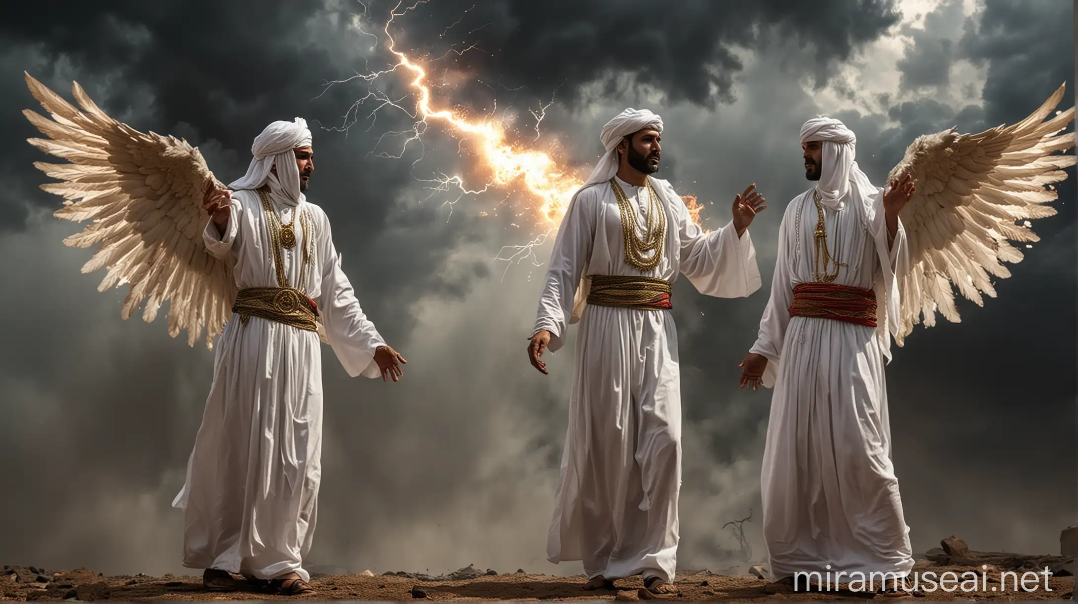 Mystical Waja Warriors Confronting Darkness in Fiery Skies