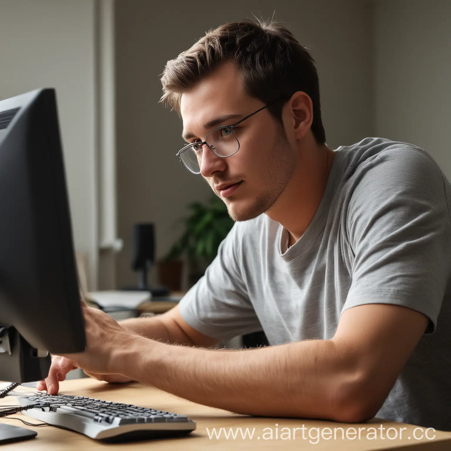 Man-Working-at-Computer