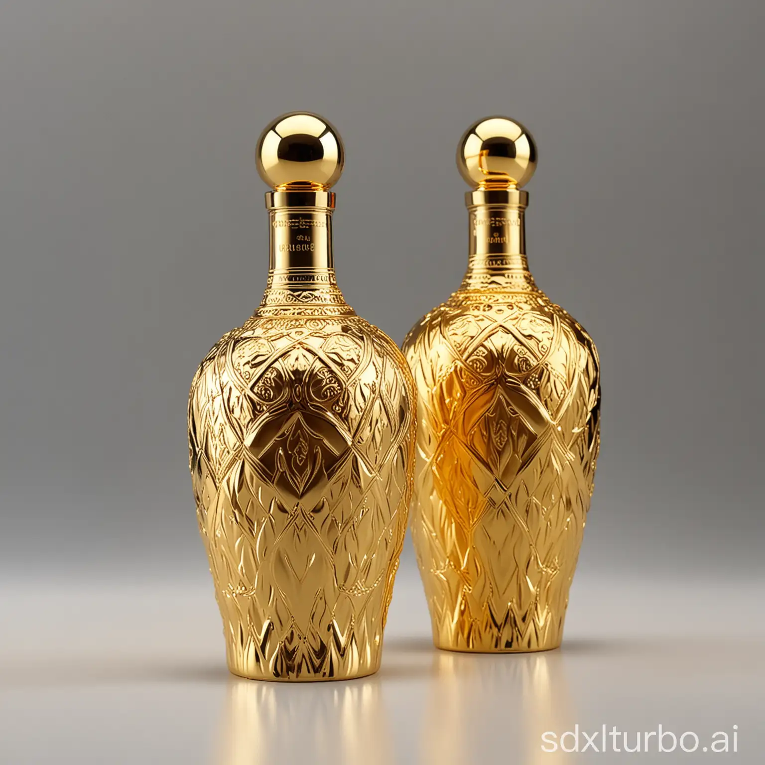 金色奢华风格的瓶子