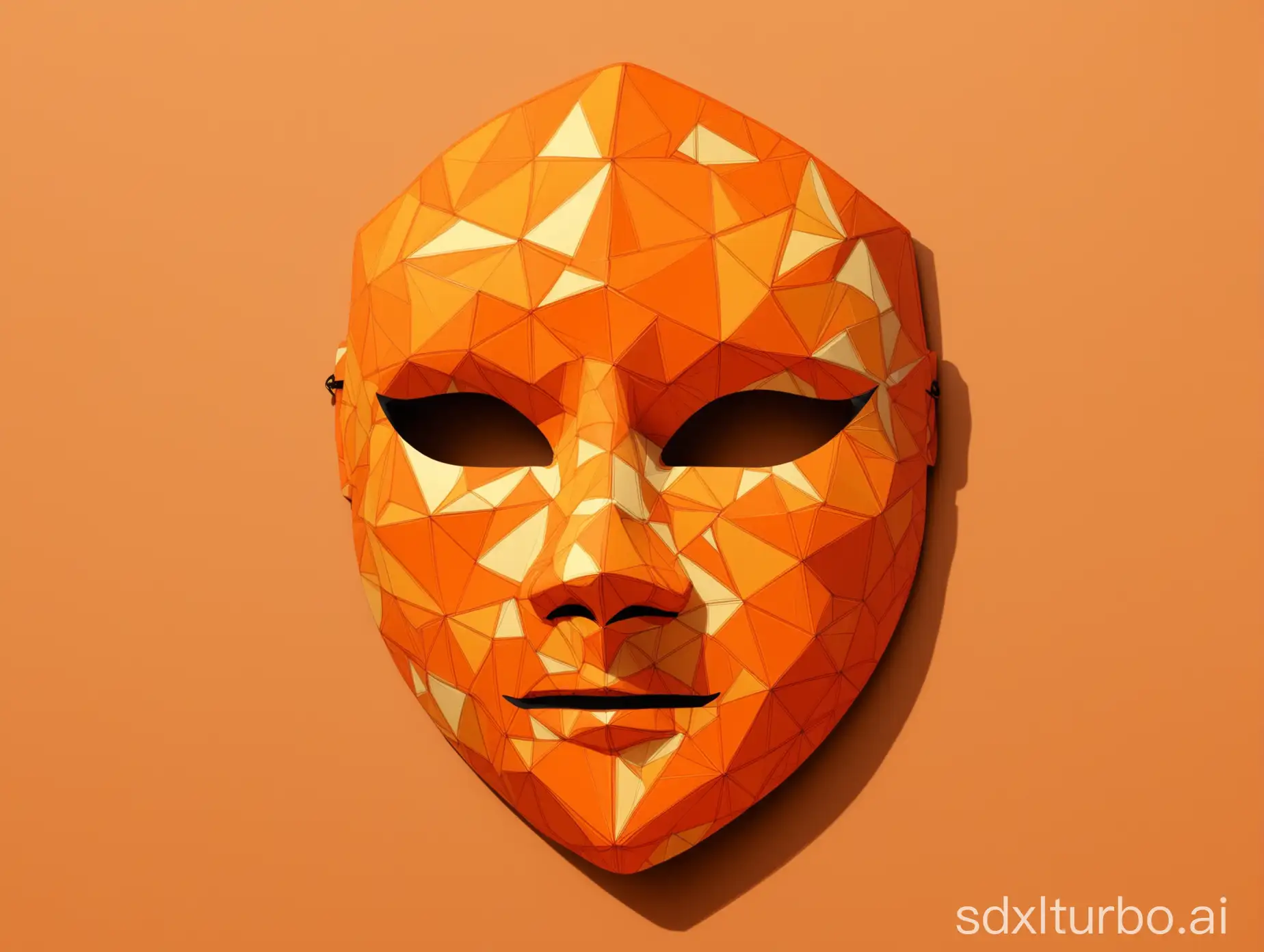 Abstract-Orange-Polygon-Mask-Artwork