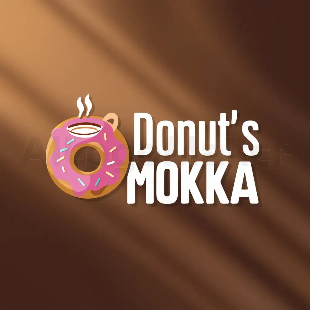 LOGO-Design-for-Donuts-Mokka-Creative-Donut-Illustration-on-Clean-Background