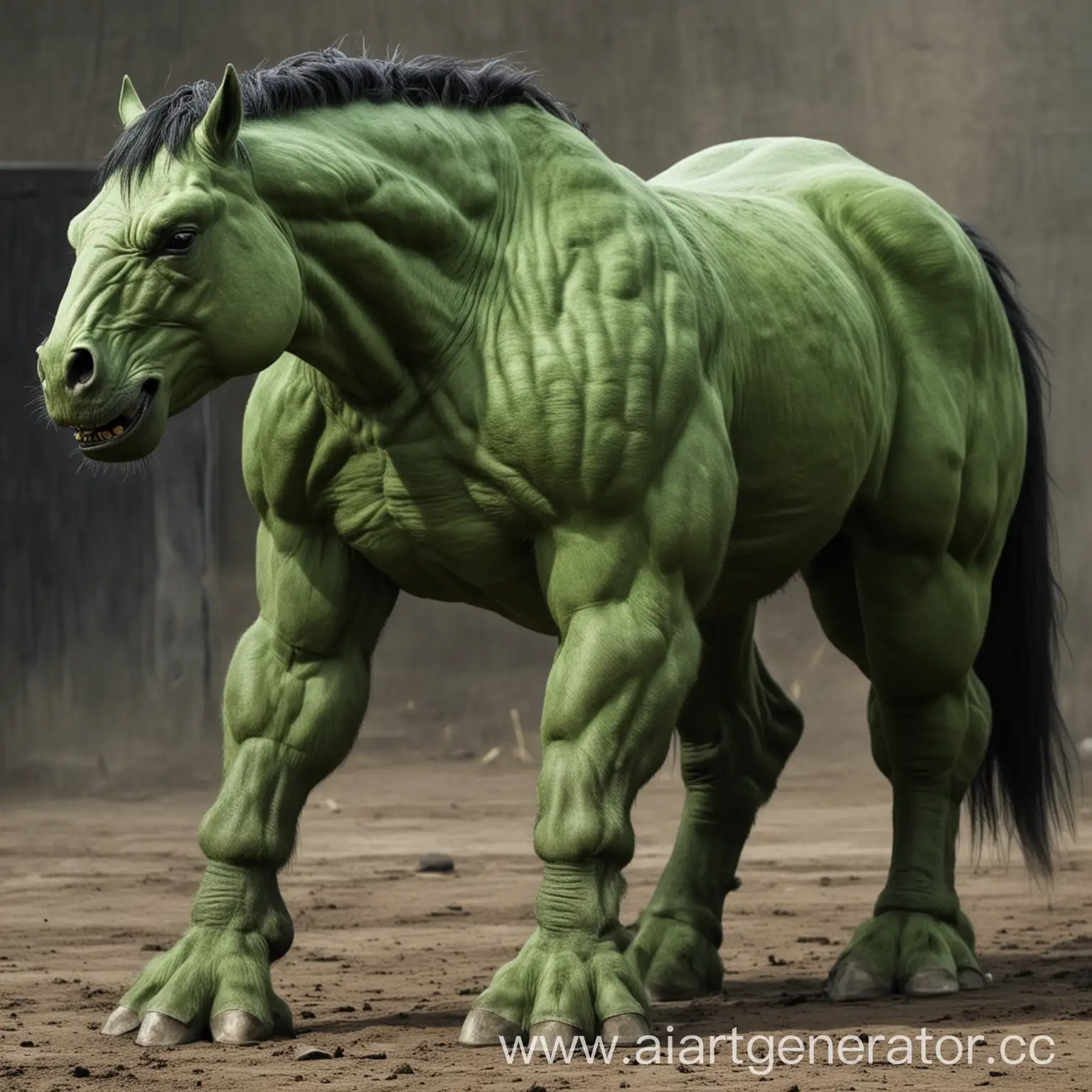 Powerful-HulkHorse-Hybrid-Galloping-Through-the-Forest