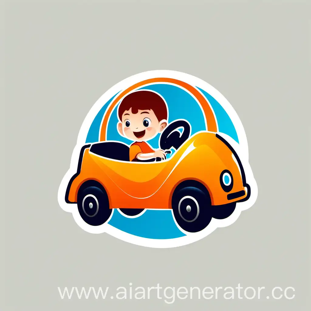 a logo design,without text, main symbol:kid in the Children's electric car,Moderate,clear background