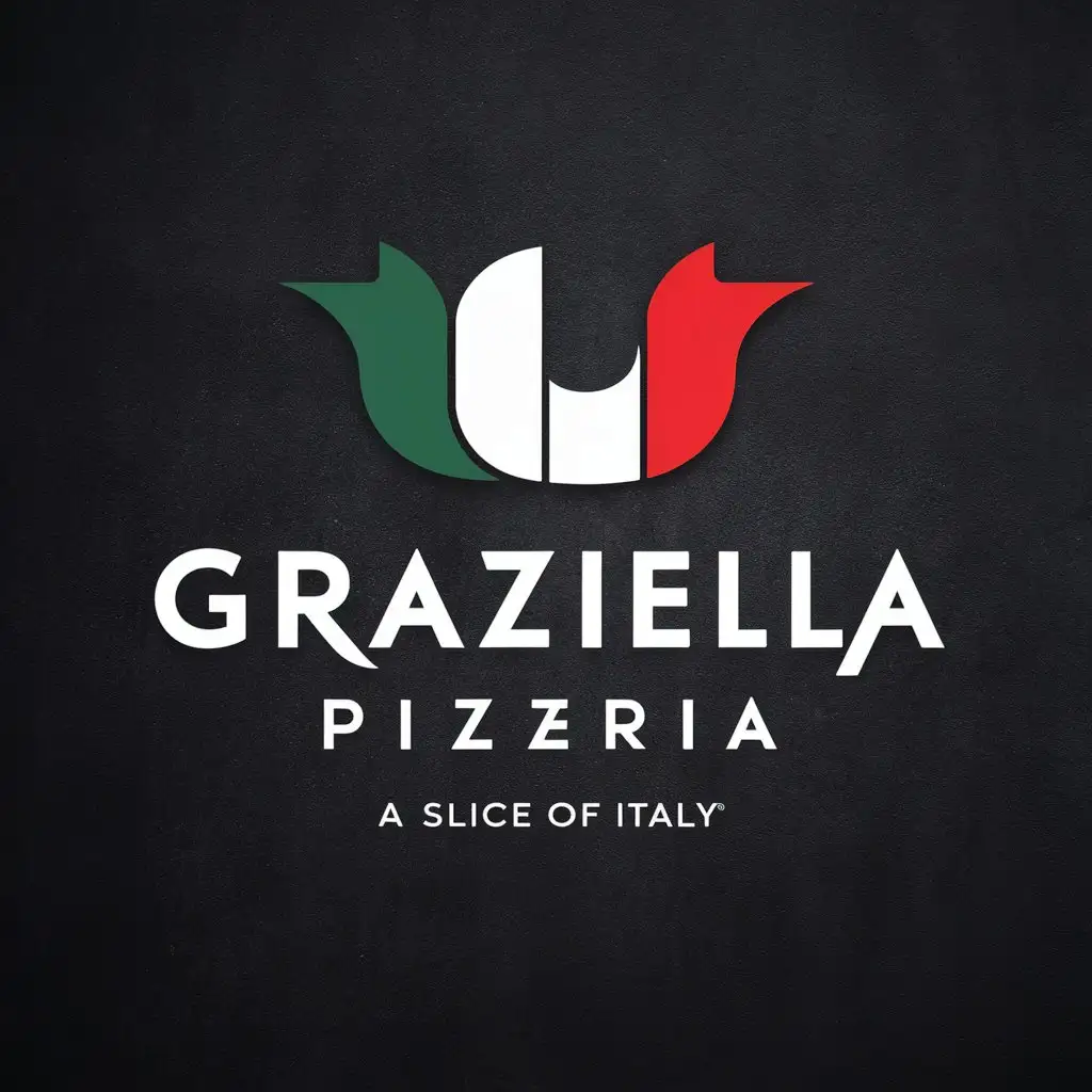 Authentic Italian Pizzeria Logo with Modern Twist Slice of Italy in Graziella