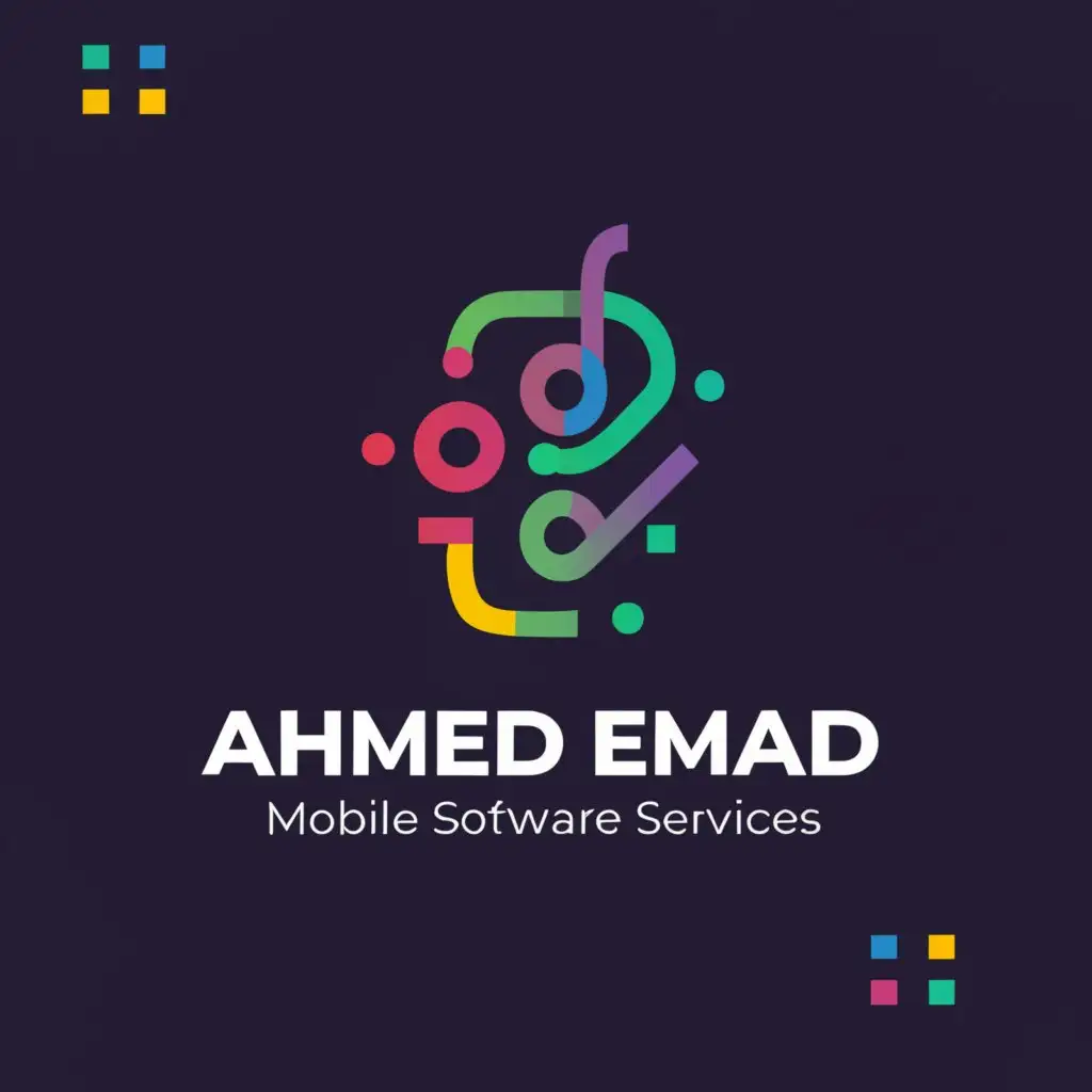 a logo design,with the text 'Ahmed Emad', main symbol:Mobile Software service,Moderate,be used in Technology industry,clear background