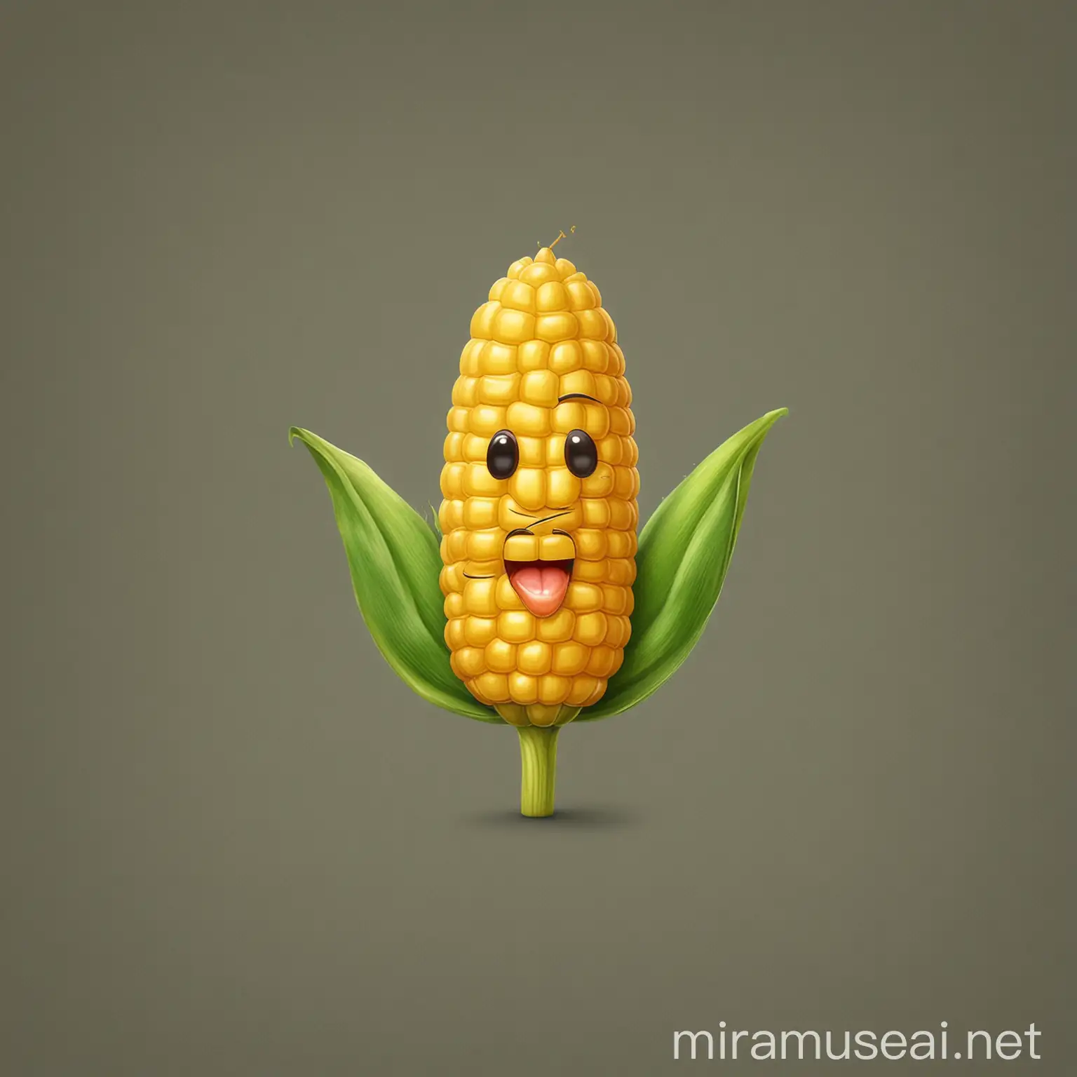 Vibrant Corn Emoji Illustration with Cheerful Expression