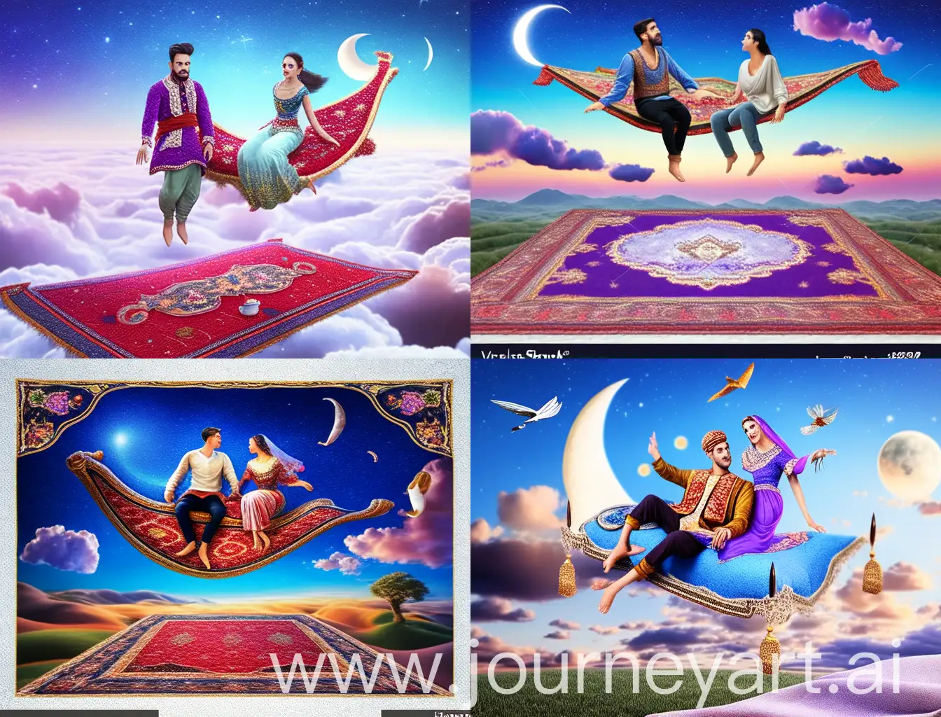 Enchanting-Twilight-Flight-Aladdin-and-Jasmine-on-a-Flying-Persian-Carpet