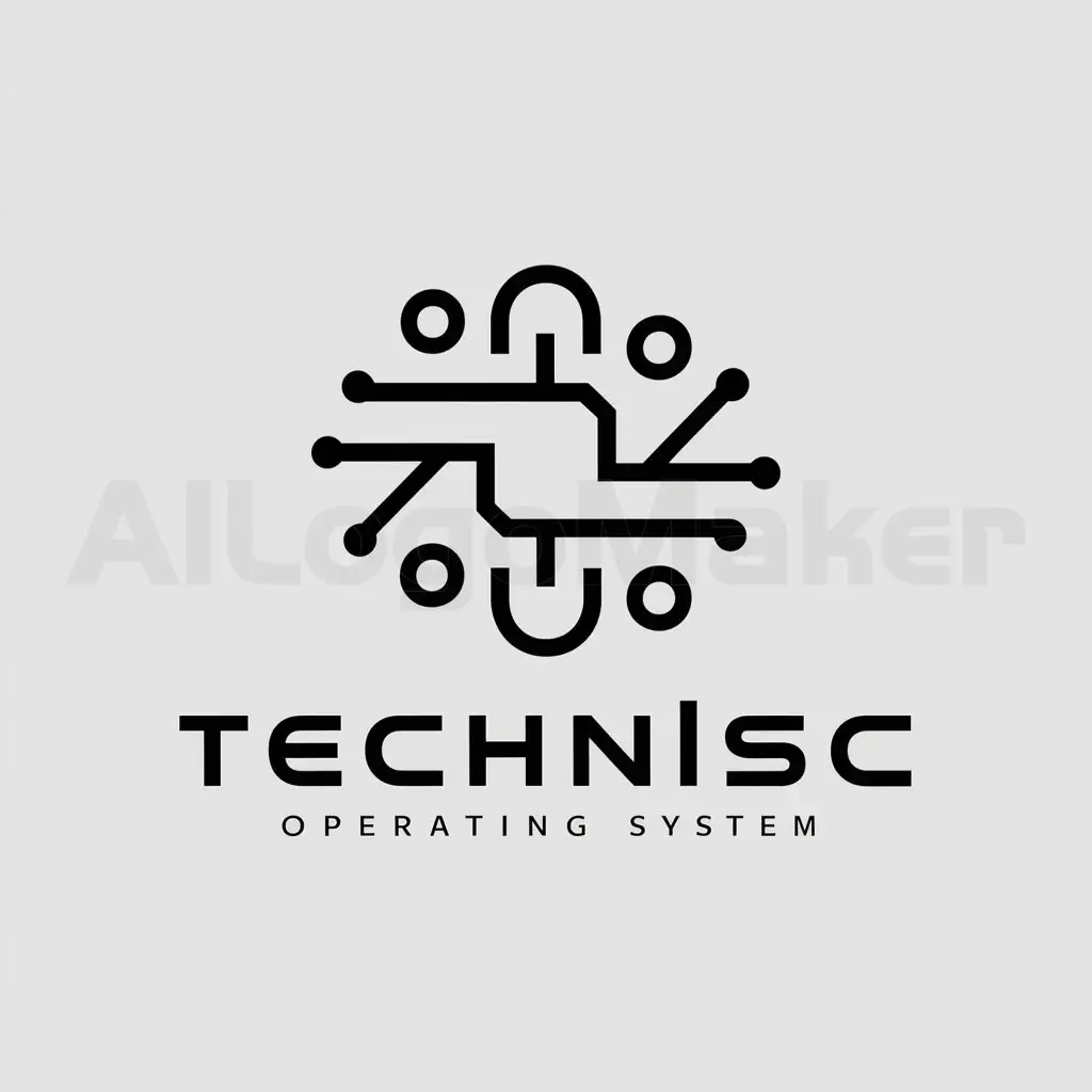 a logo design,with the text "TechnISC", main symbol:para un sistema operativo,Moderate,clear background