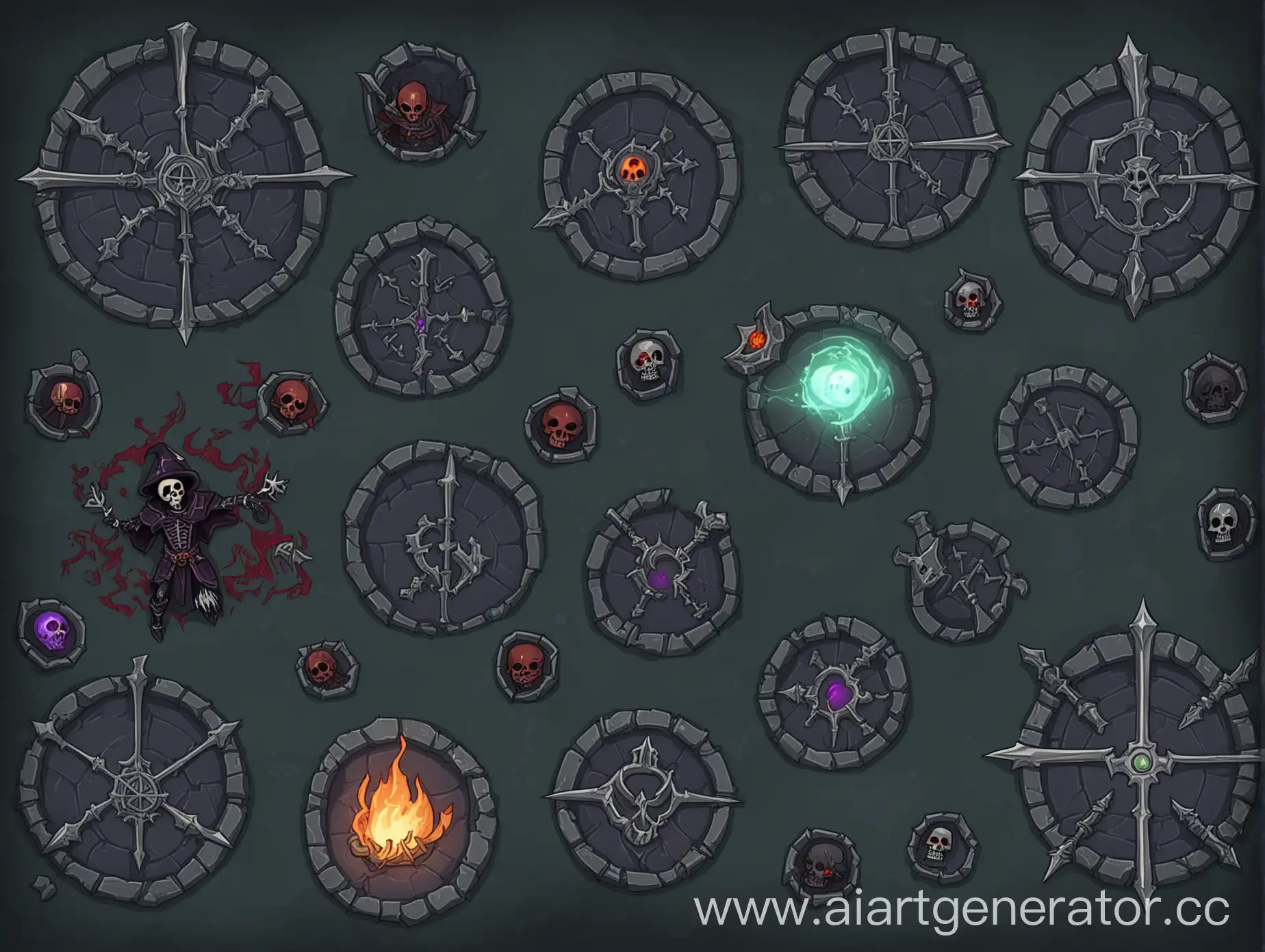 Dark-Fantasy-Necromancer-Summoning-Assets-2D-TopDown-View