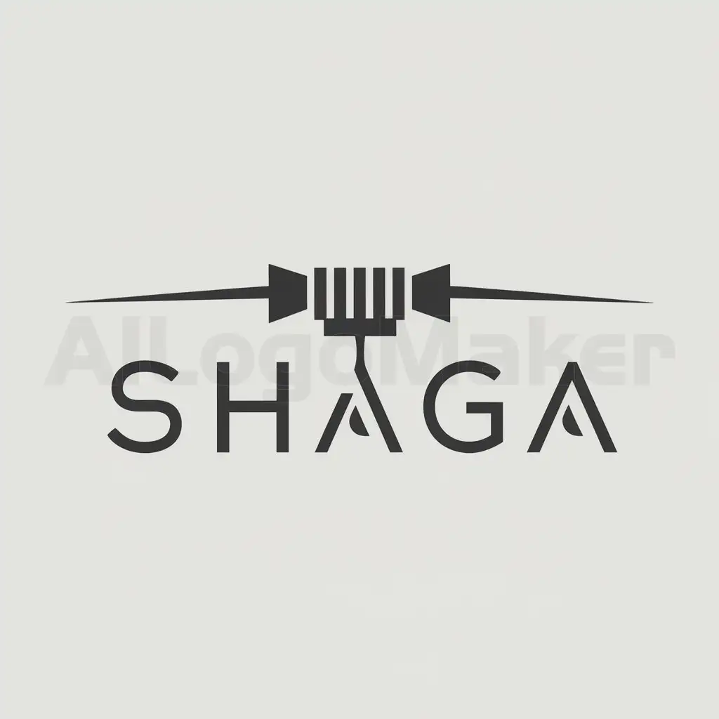 a logo design,with the text "Shaga", main symbol:lighting equipment,Minimalistic,be used in Svet industry,clear background