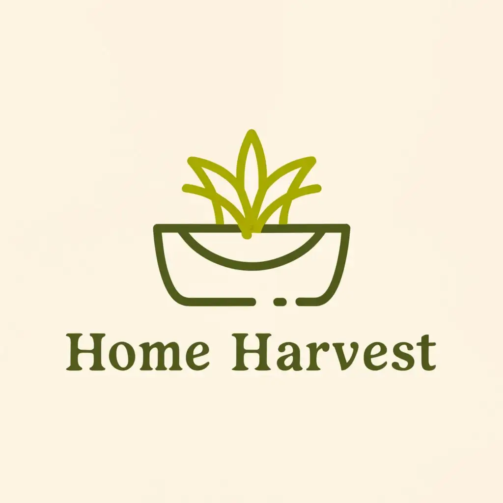 a logo design,with the text "Home Harvest", main symbol:Microgreens tray,Minimalistic,be used in Beauty Spa industry,clear background