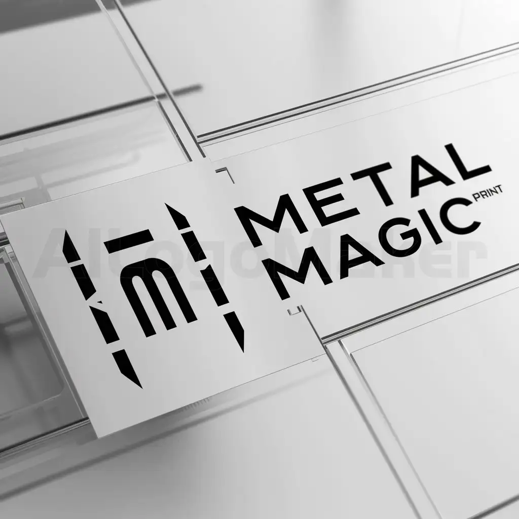 a logo design,with the text "Metal Magic", main symbol:Print,Minimalistic,be used in Entertainment industry,clear background