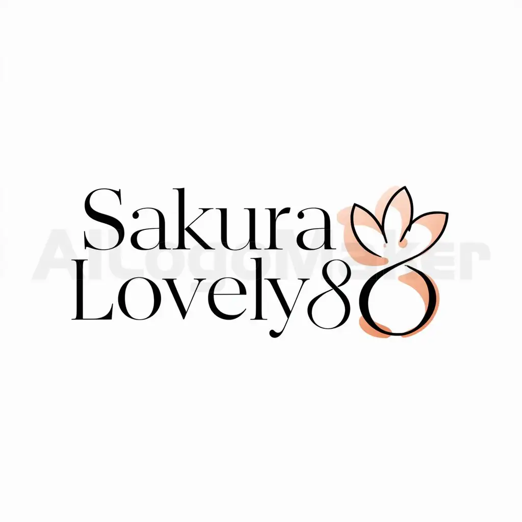 a logo design,with the text "Sakura Lovely8", main symbol:sakura,Minimalistic,be used in Retail industry,clear background
