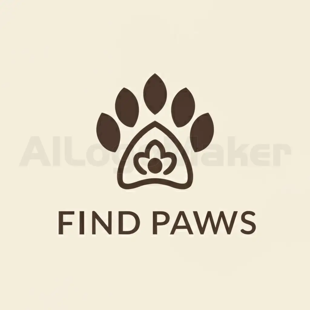 a logo design,with the text "Find Paws", main symbol:Paws,Moderate,be used in Animals Pets industry,clear background