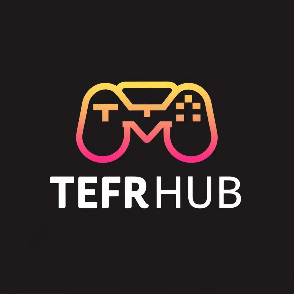 a logo design,with the text "TEFR_HUB", main symbol:games,Moderate,be used in Internet industry,clear background