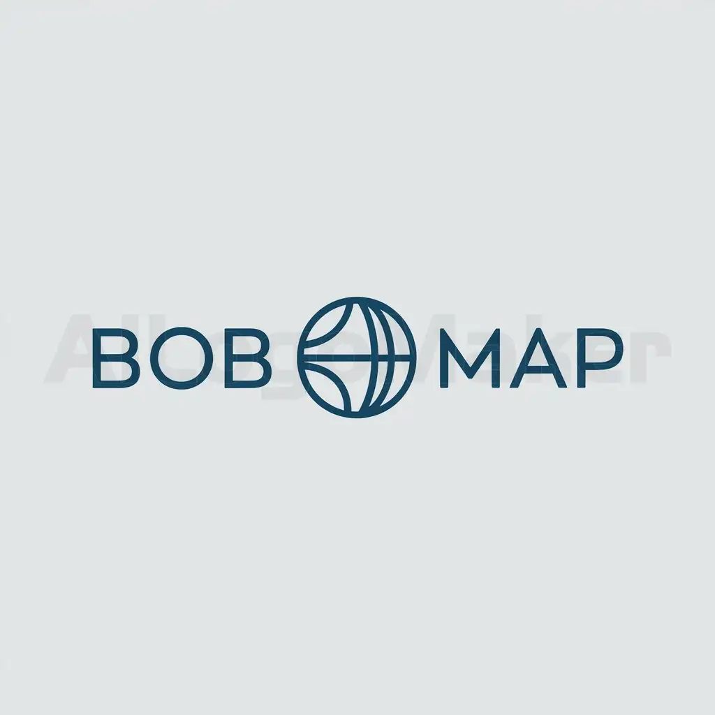a logo design,with the text "BoB MAP", main symbol:earth, adventure, travel,Minimalistic,clear background