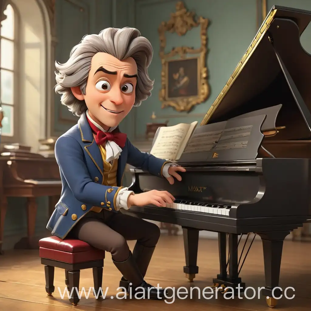 Cartoon-Mozart-Playing-Piano-with-Graceful-Finesse