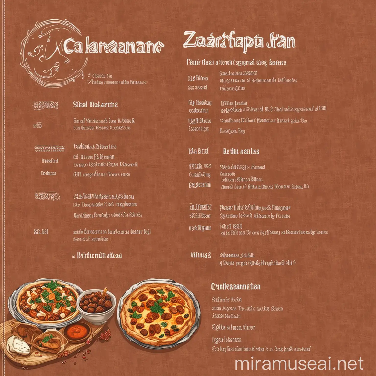 Zakarpatian Cuisine Menu Background Design Traditional Delicacies on Display