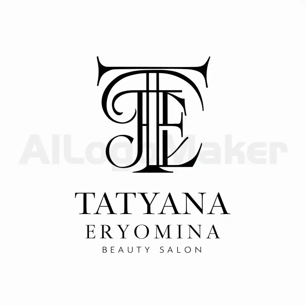 a logo design,with the text "Tatyana Eryomina", main symbol:TE,complex,be used in Beauty salon industry,clear background