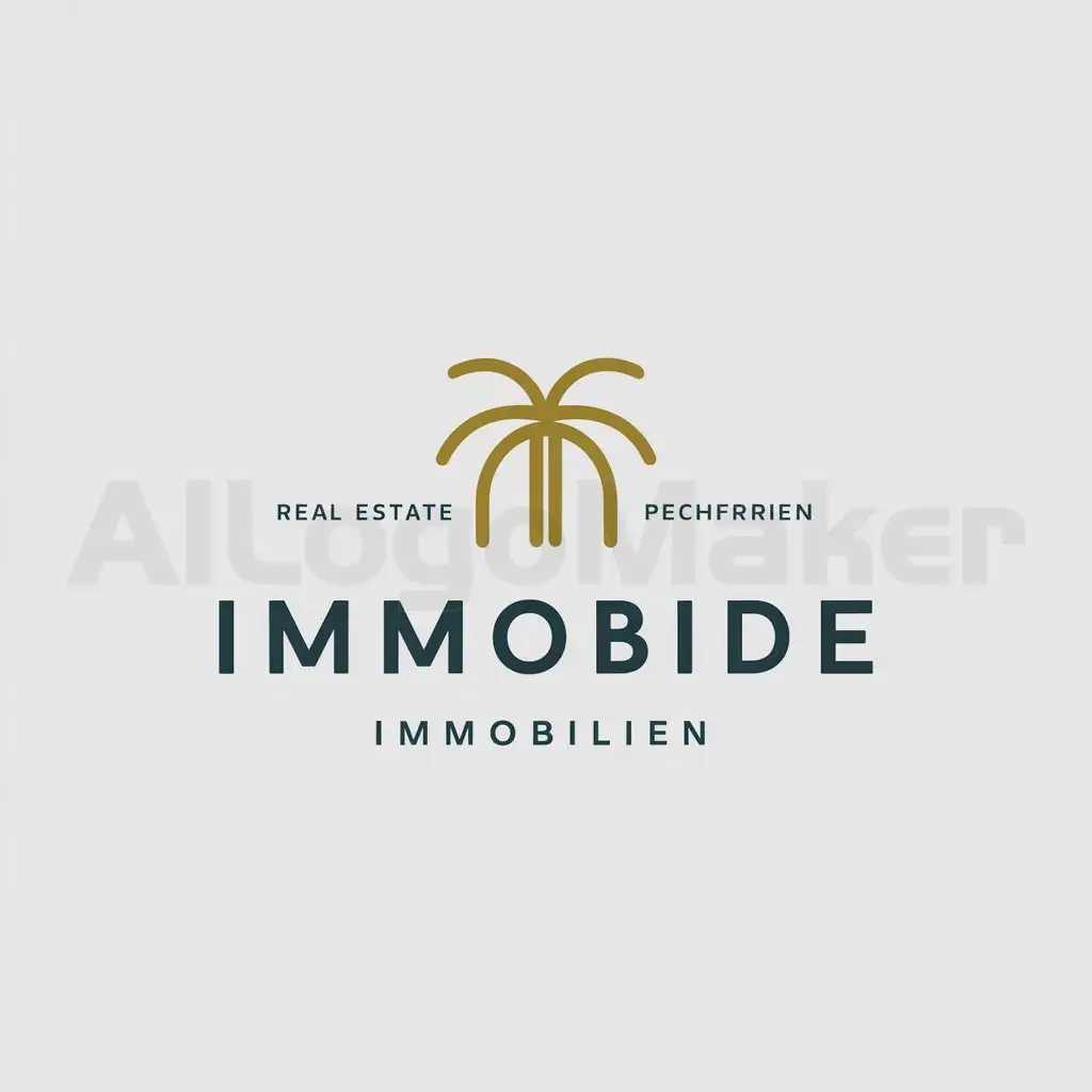 a logo design,with the text "palmside properties", main symbol:immobilien,palmen,Minimalistic,clear background