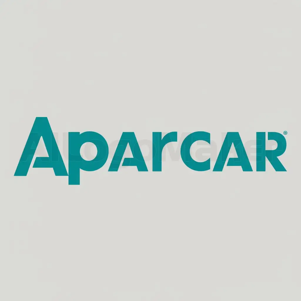 a logo design,with the text "AparCAR", main symbol:It is a typography in turquoise 'AparCAR'. The initial is capitalized and 'car' is capitalized,Moderate,clear background