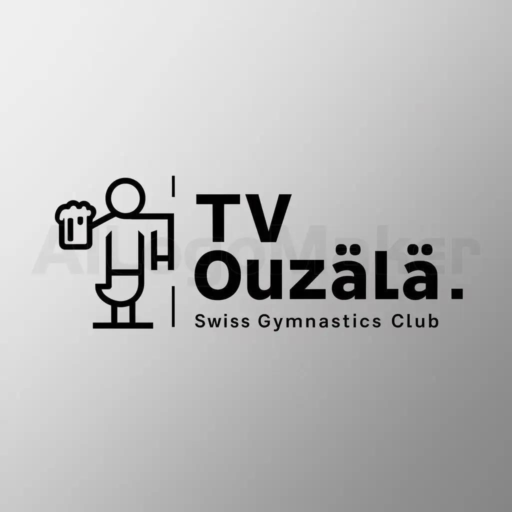 a logo design,with the text "TV Ouzälä", main symbol:The logo should be for a Typical Swiss gymnastics club whose name is 'TV Ouzélä'. Their main sport is drinking games.,Minimalistic,be used in Sports Fitness industry,clear background