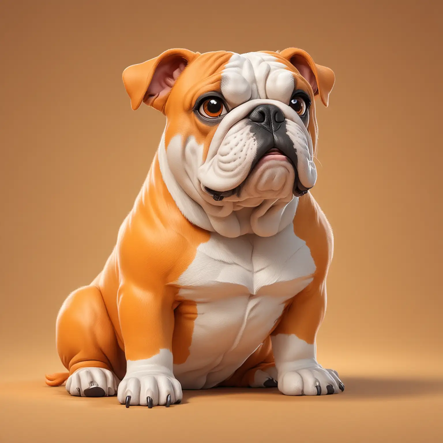 Cartoon-Bulldog-Sitting-in-Playful-Orange-Pose
