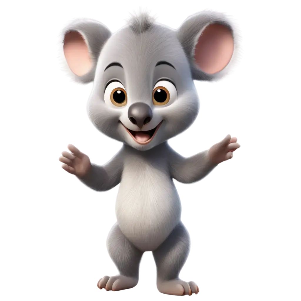 a cute Koala baby smile pixar style 3d
