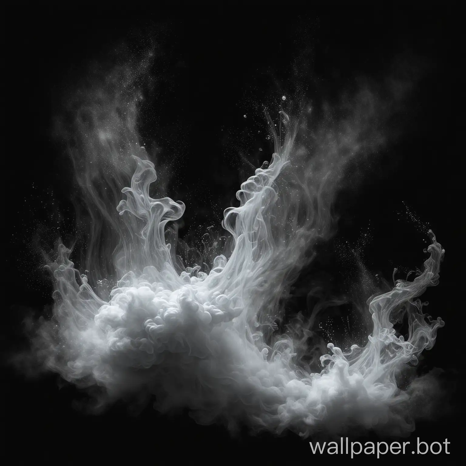 Draw fantasy magical mist on a black background