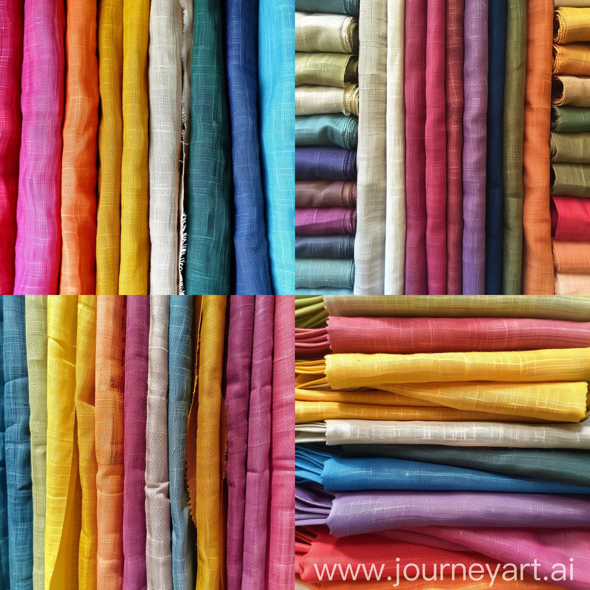 many colored plain fabrics