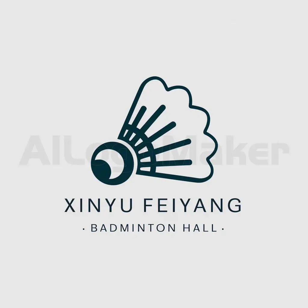 a logo design,with the text "Xinyu Feiyang Badminton Hall", main symbol:Badminton,Moderate,clear background