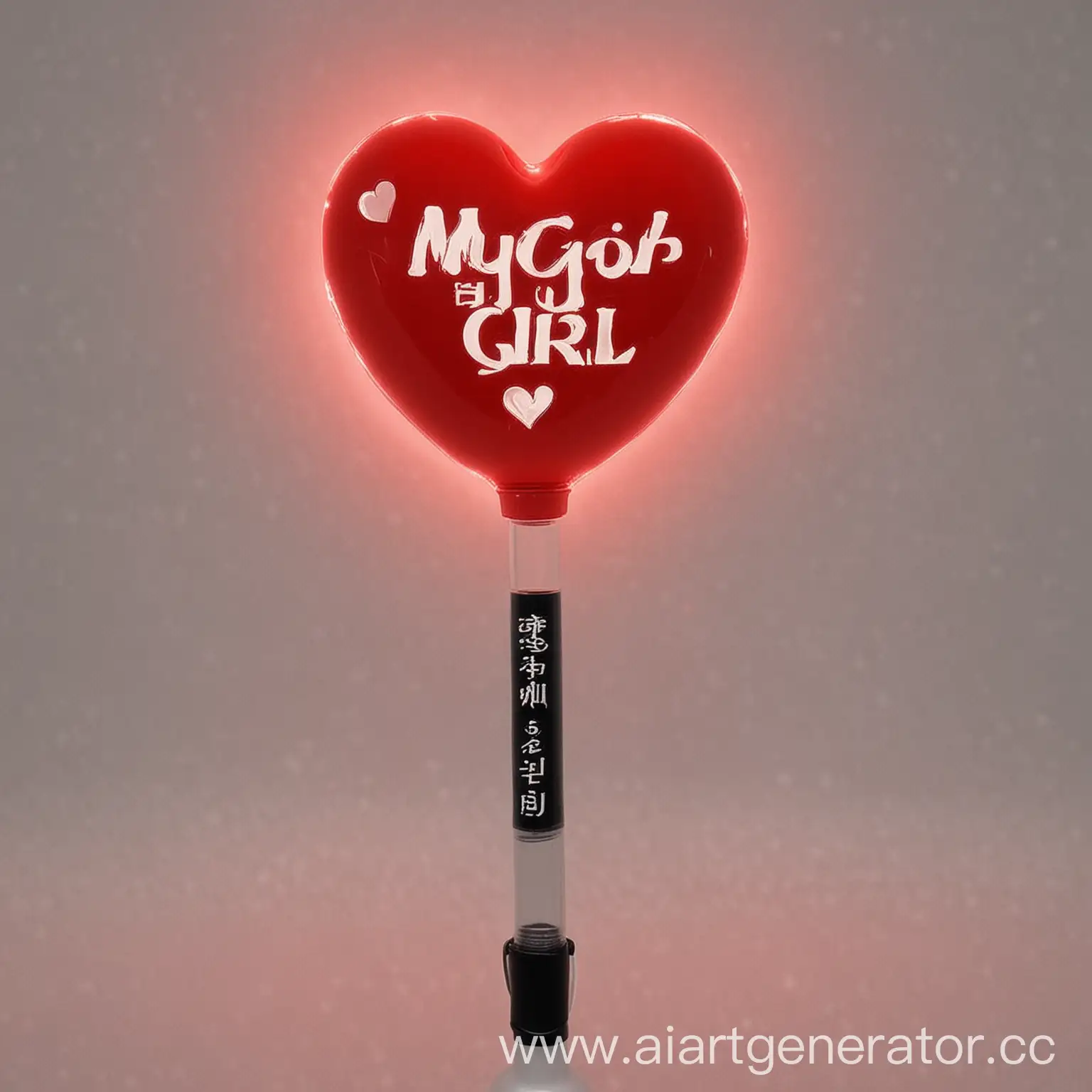 K-pop lightstick hearts black-red inscription my girl