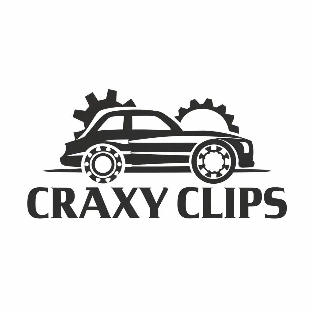 a logo design,with the text "Craxy Clips", main symbol:car,complex,be used in Automotive industry,clear background
