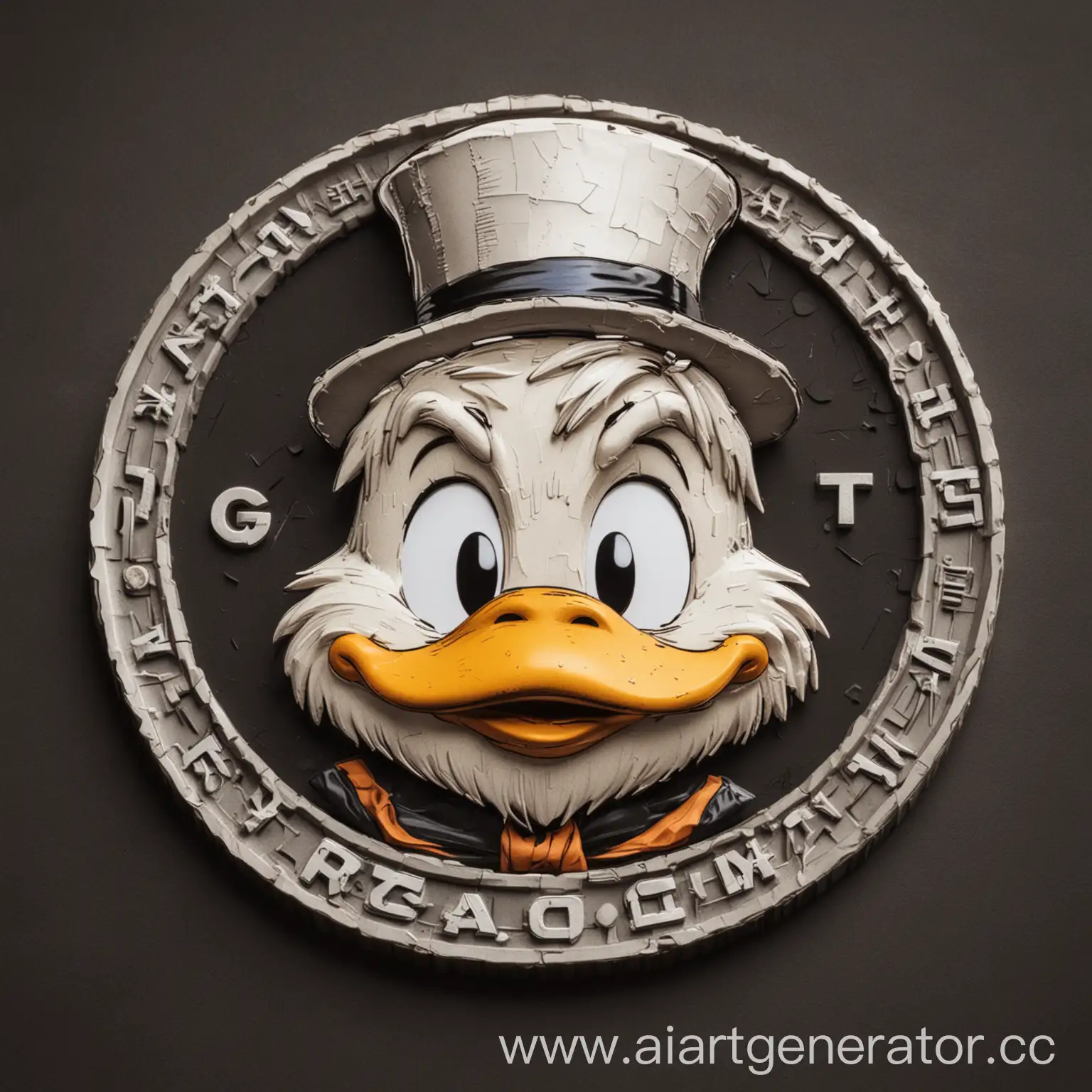 Cryptocurrency-Round-Logo-with-Scrooge-McDuck-and-Grust