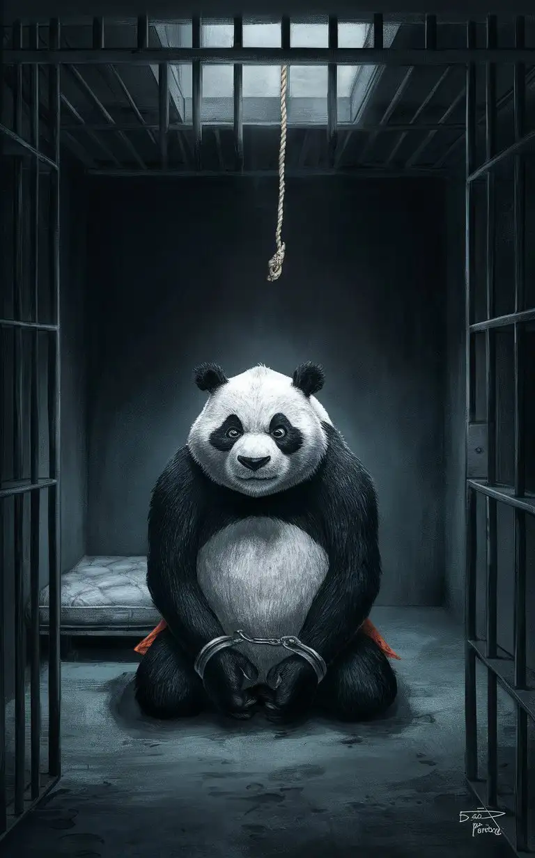 Defeated Kung Fu Panda in Prison with Handcuffed Hands | Dalle3 AI