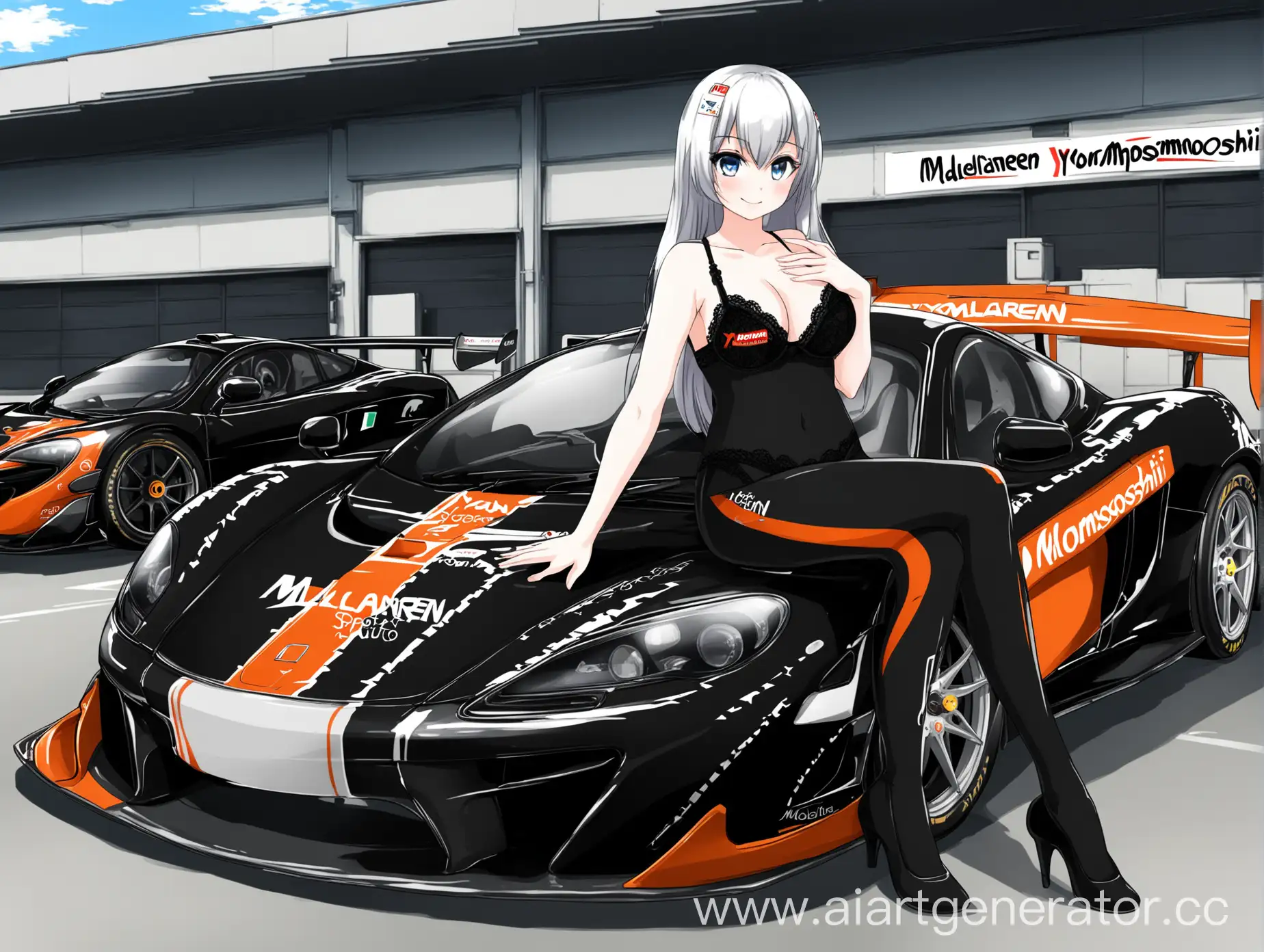 Anime-Characters-in-Black-Lingerie-and-McLaren-Livery